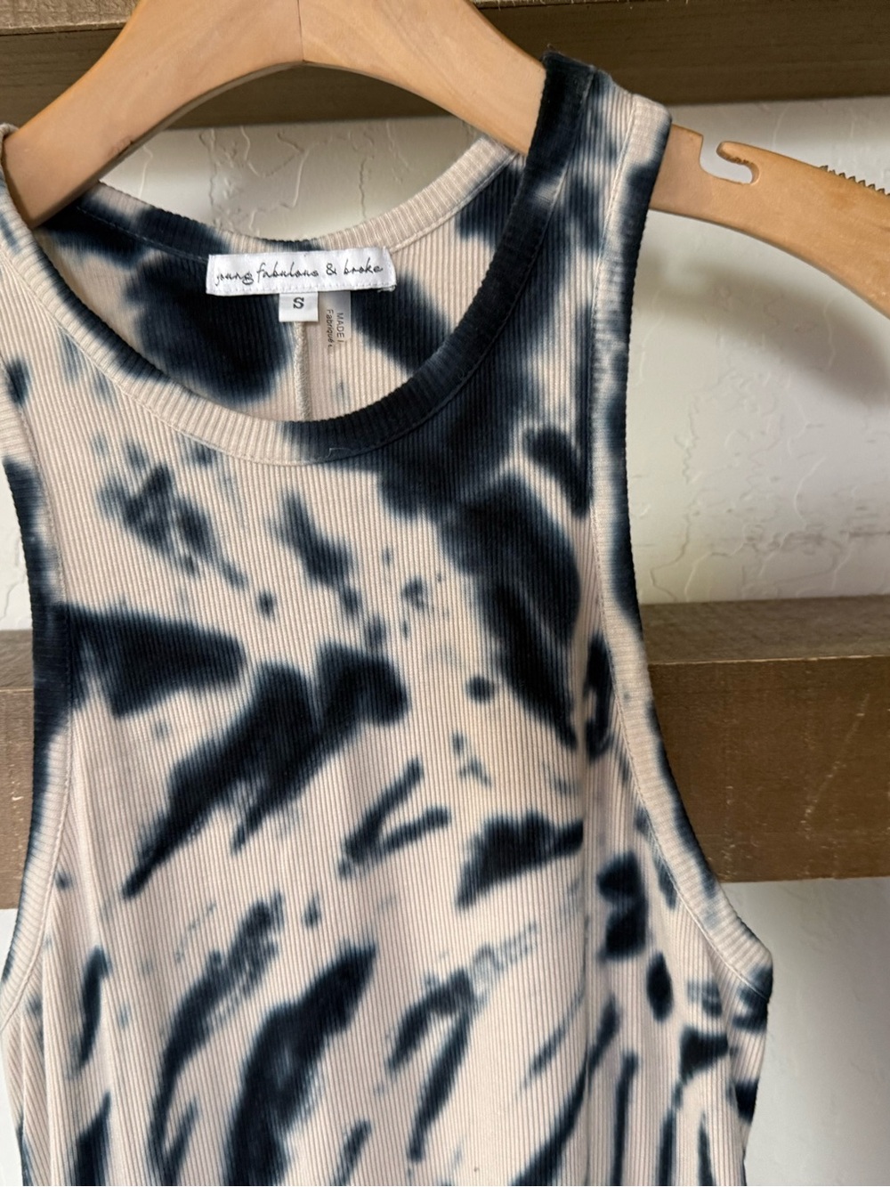 Young Fabulous & Broke|Black & Cream Tie-Dye Ribbed Midi Maxi Dress•Boho Beachy - Picture 6 of 12